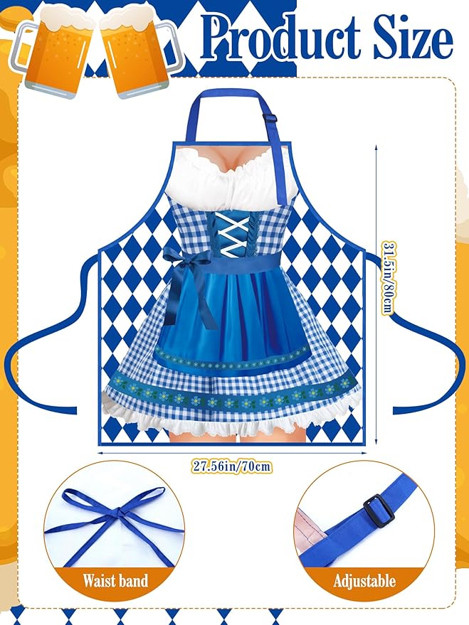 Geetery 4 Pcs Chicken Aprons for Women Rooster Print Apron Waterproof Adjustable for Kitchen Cooking