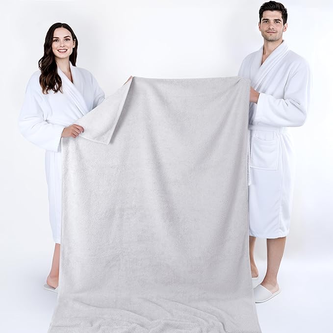 Cotton Paradise 100% Cotton 40x80 Oversized Bath Sheet, Extra Large Turkish Bath Towels for Bathroom, Silver Grey Bathsheet