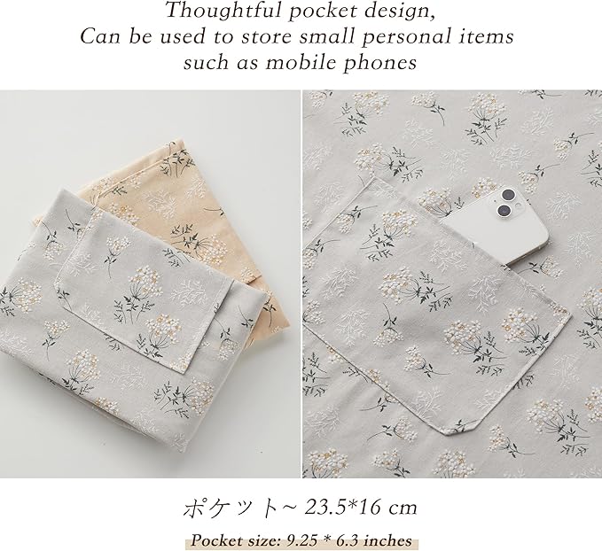 Bakery & Cooking Apron for Men and Women, Adjustable Japanese Style Chef Apron with Waist Belt, 1 Large Pocket, Countryside Linen Look for Kitchen, Baking, Gardening