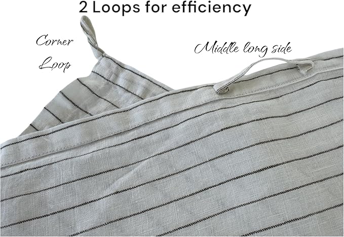 Eight Owls Stonewashed Linen Kitchen Dish Towels - 20 x 27 inch – 100% Pure Linen Tea Towel/Hand Towel - Set of 2 (Olive Pinstripe)