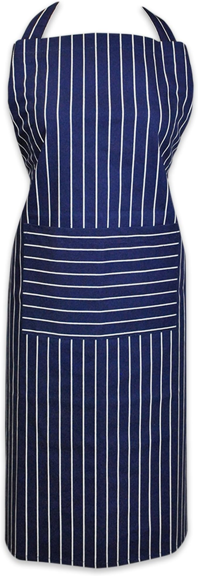 DII Professional and Commercial Grade, Chef Stripe Kitchen, Apron, Nautical Blue