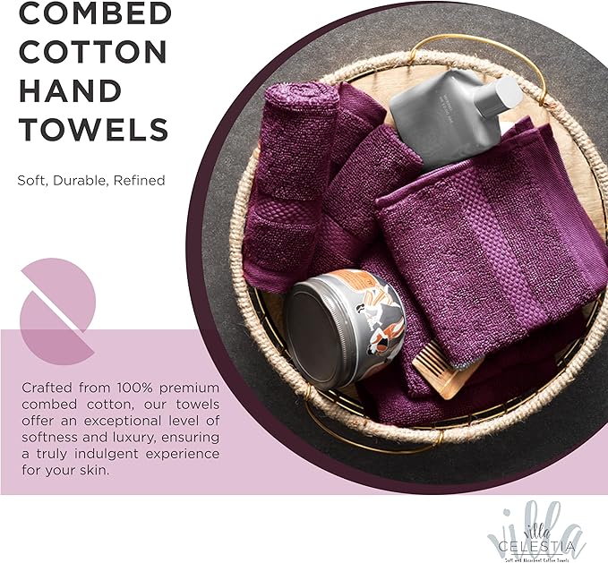 100% Cotton Wash Cloth for face & Body Set of 12, (12 x 12 inches) Sustainable, Soft, Highly Absorbent, Combed Cotton Wash Cloths Pack of 12 for Hotels, Spa, Bathroom, Dorm, Burgandy