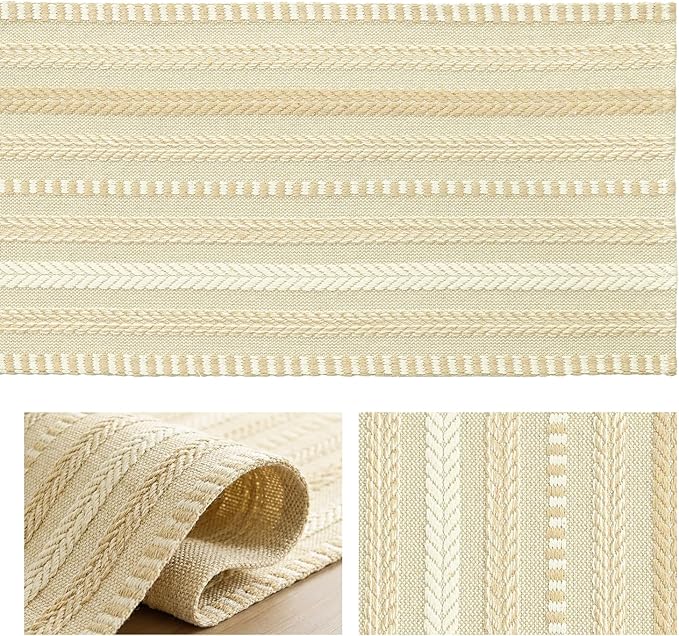 Artoid Mode Burlap Brown Farmhouse Woven Table Runner, Seasonal Holiday Rustic Kitchen Dining Table Decoration for Home Party Decor 12x72 Inch