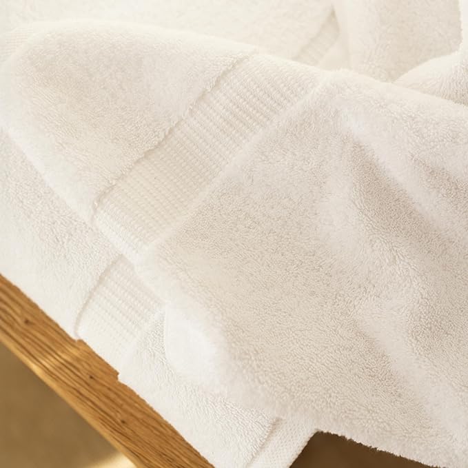 SALBAKOS 100% Turkish Cotton Bath Sheet Towels Set of 2-Piece White | 35x70 in Extra Large Bath Towels | Premium Hotel Quality, Thick, Soft, Super Absorbent Oversized Bath Towel (White, 2 Bath Sheets)