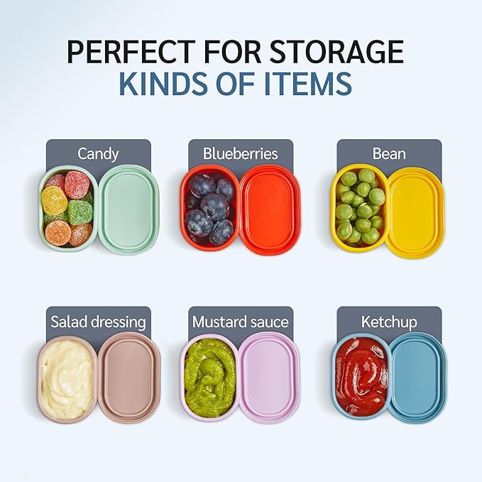 ISSEVE 12Pcs/Set Nesting Silicone Food Storage Containers with Lids, BPA Free Reusable Meal Prep Silicone Containers Airtight, Freezer Dishwasher Safe (33.8oz, 20oz, 10oz, 6.7oz, 1.3oz) (Beige)