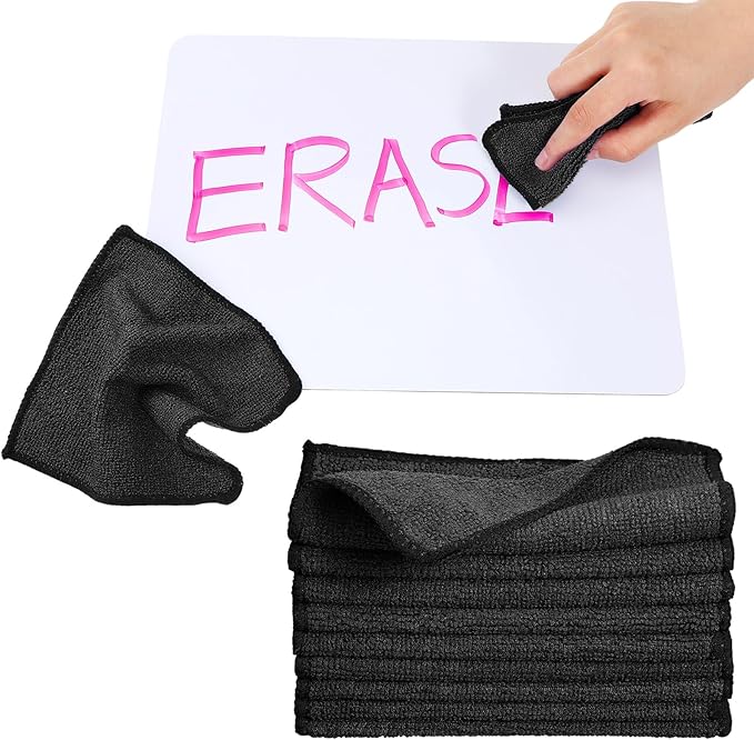 Tanlade Cleaning Cloth Dry Erase Cloth Cleaning Rags Reasonable Kitchen Towels Microfiber Towels Cars Wash(6 x 6 Inch,Black,30 Pcs)