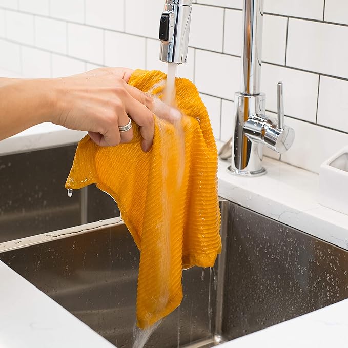 Now Designs Ripple Kitchen Dishcloth Honey 13 x 13in Set of 4