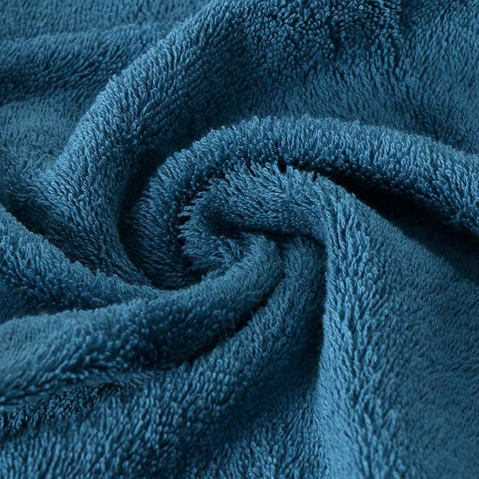 Luxury Bathroom Super Soft and Highly Absorbent Premium 100% Cotton Bath Towel Set for Gifts (Blue-L)