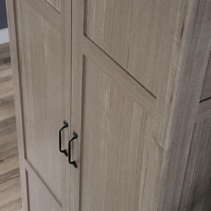 Sauder Select 71" Storage Cabinet, Pantry Cabinet Kitchen Storage with Adjustable Shelves, Bathroom Storage Cabinet, in Silver Sycamore