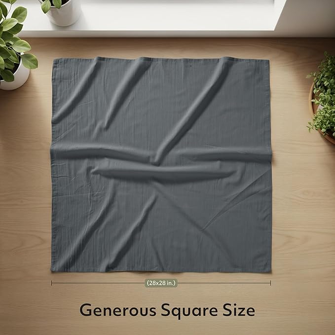 Utopia Kitchen Light Grey Flour Sack Towels [12 Pack - 28 x 28 Inch] 100% Cotton Tea Towels for Cleaning & Drying - Highly Absorbent Kitchen Dish Cloth
