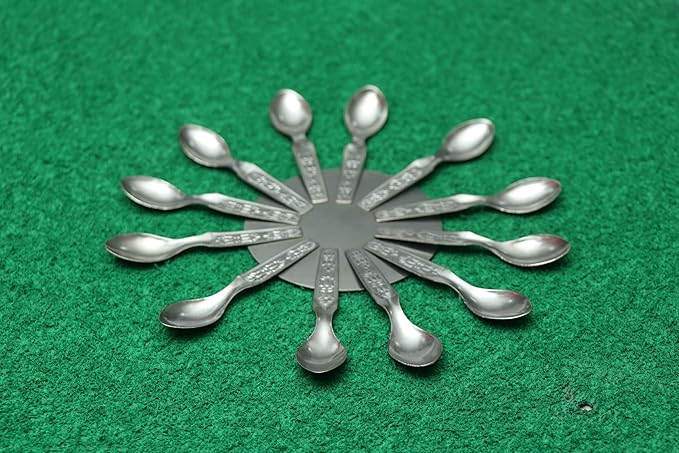 Stainless Steel TEA/COFFE AND Spice Box Spoons Set of 12 (Silver) (Small Tea spoon)