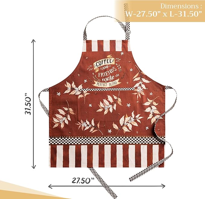 Maison d' Hermine 100% Cotton Apron for women with Pocket Kitchen Chef Apron for Men Cooking Mothers Day Gifts