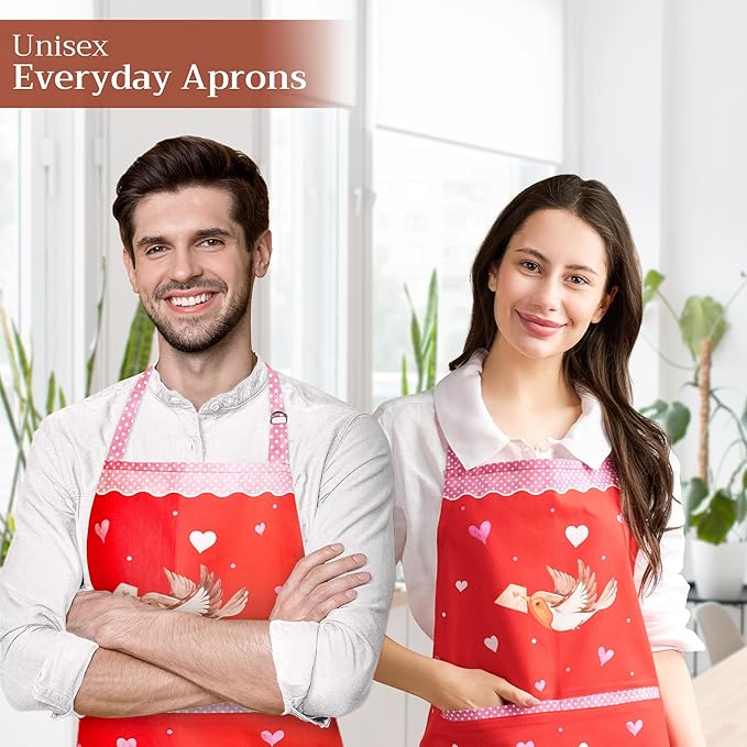 Maison d' Hermine 100% Cotton Apron for women with Pocket Kitchen Chef Apron for Men Cooking Mothers Day Gifts