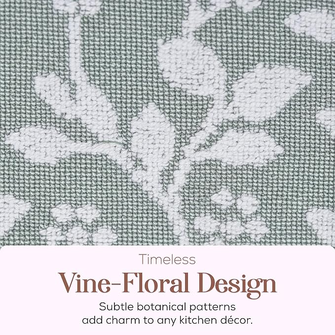 MosJos Kitchen Towels, Blue and White Floral Cotton Hand Towels 4 Pack Absorbent Hand Drying Cloths, 18 x 28 Kitchen Linens