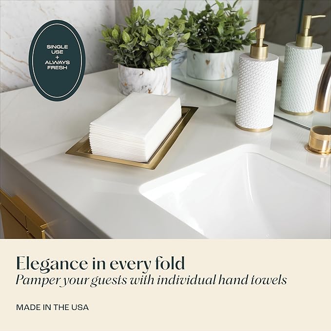 1000-Pack Servietto Disposable Linen-Feel Guest Towels [Pack of 1000] - Disposable Cloth-Like Hand Towels, Made In USA - Soft and Absorbent Paper Napkin for Kitchen, Bathroom, Party, Wedding, Or Event