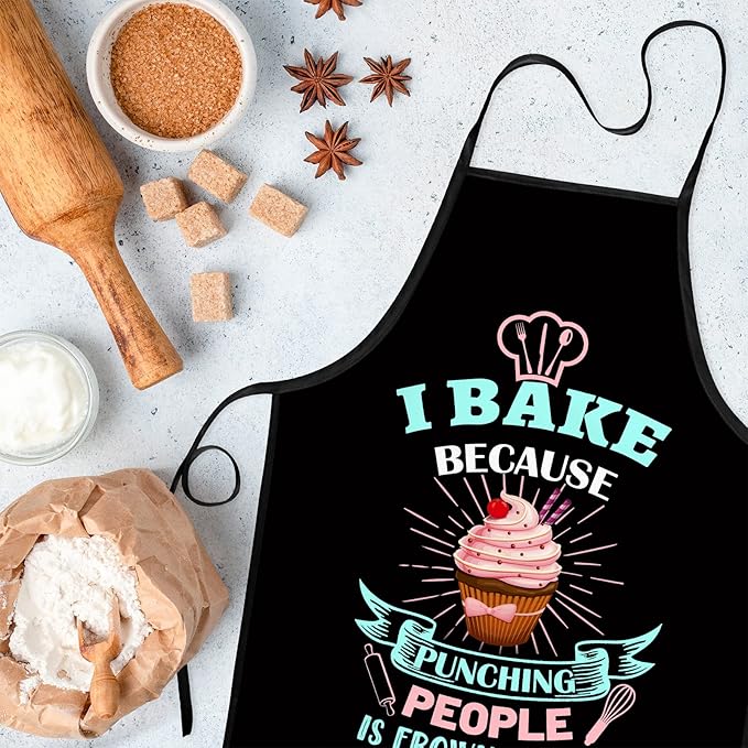 Baking Apron for Women I Baking Because People Is Frowned Aprons Gifts for Men Woman Family Friends
