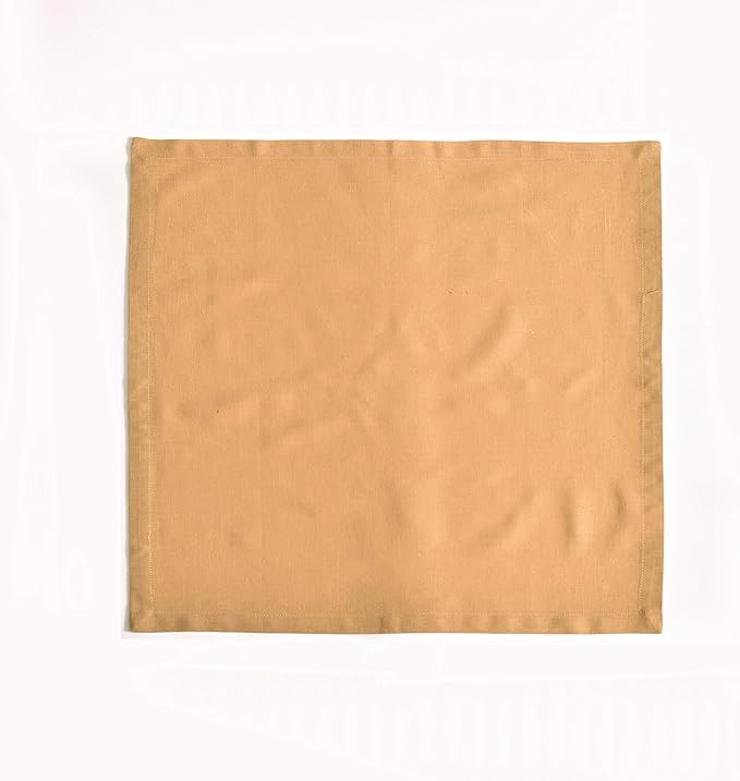 FINGERCRAFT Dinner Cloth Napkin Cotton Linen Blend 12 Pack Natural Premium Quality Mitred Corner for Every Day Use Pre Shrunk and Good Absorbency 18x18 in Easter Color Khaki Beige