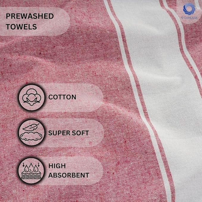 Cotton Turkish Beach Towel with Towels Oversized 36"x72" Pool Absorbent Extra Large Quick Dry Sand Travel Towel (Tomato Red, 2 Pack)
