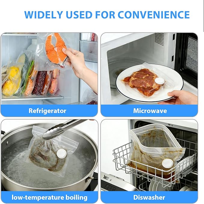 MOMODA Sous Vide Cooking Bags - Set of 10 | BPA-Free Reusable Vacuum Seal Bags (10 Small)