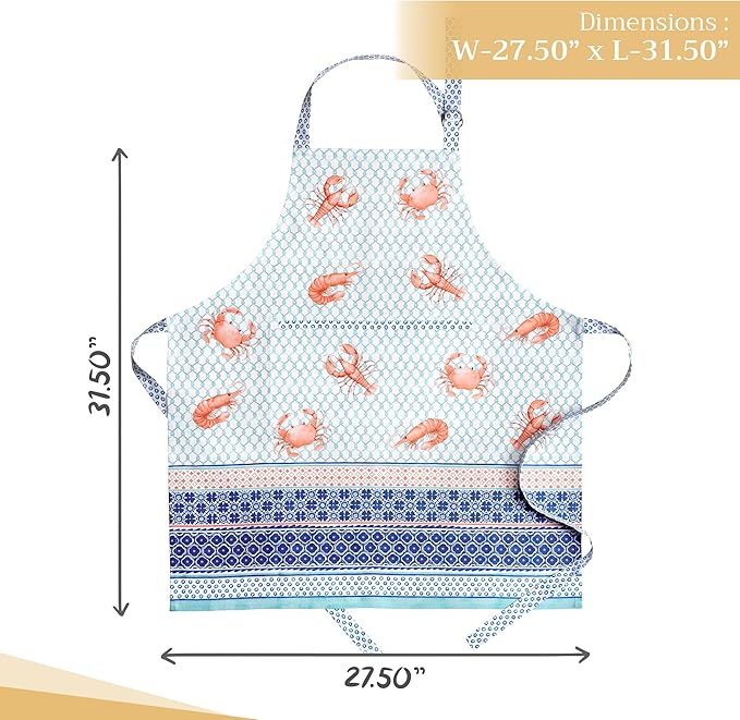 Maison d' Hermine 100% Cotton Apron for women with Pocket Kitchen Chef Apron for Men Cooking Mothers Day Gifts