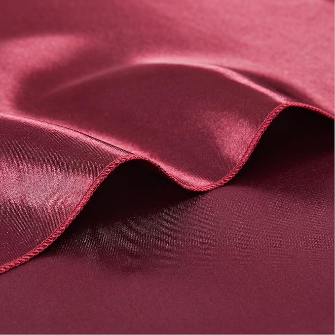 KKJIAF 50 Pack Burgundy Square Satin Napkins 17x17 Inch Soft Smooth Cloth Napkins，Silky Table Napkin for Wedding Banquet Party Decoration