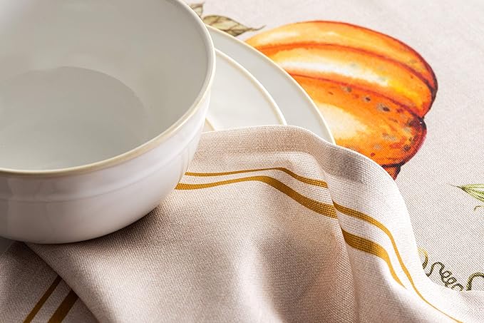 Maison d' Hermine Cloth Napkins Set of 4 100% Cotton for Thanksgiving Christmas Decorations Everyday Reusable Square Fall Napkins Cloth Washable Dinner Party (Potiron, 20"x20")