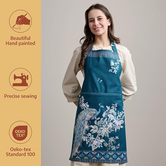 Maison d' Hermine 100% Cotton Apron for women with Pocket Kitchen Chef Apron for Men Cooking Mothers Day Gifts