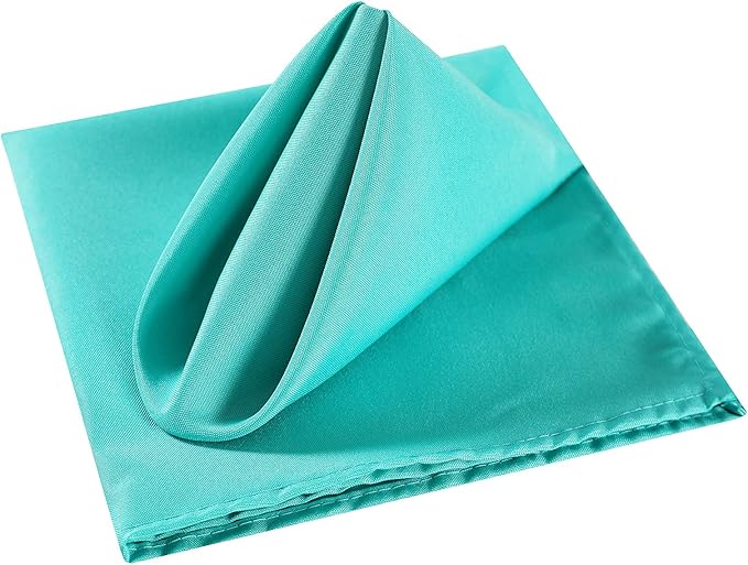 Cloth Napkins 20x20 inch Washable Polyester Dinner Napkins Soft Table Napkins for Wedding Party Dining Banquet(Turquoise,50PCS)