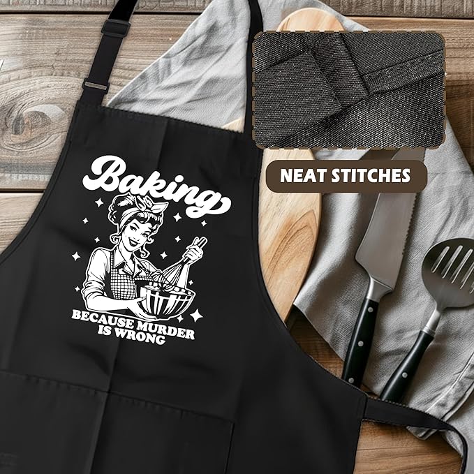 Funny Aprons for Women - Baking Gift for Women, Mothers Day Christmas Birthday Gifts, Perfect for Cooking, Bartending