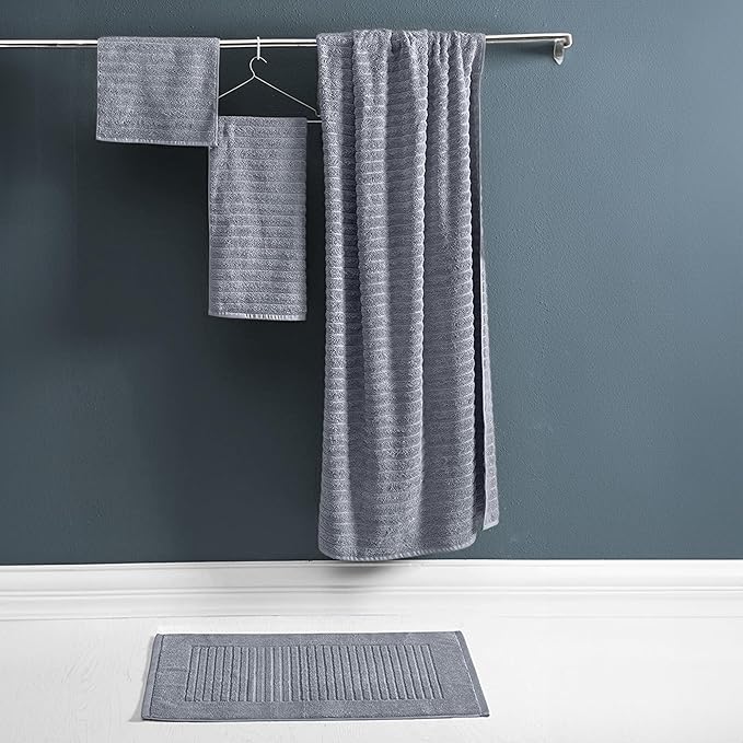 Classic Turkish Towels CTT - Luxury Jumbo Bath Sheet 3 Piece, 100% Turkish Cotton, Absorbent & Ultra Comfy Bath Towel Sheets for Hotels & Spa | 40"x65" (Grey)