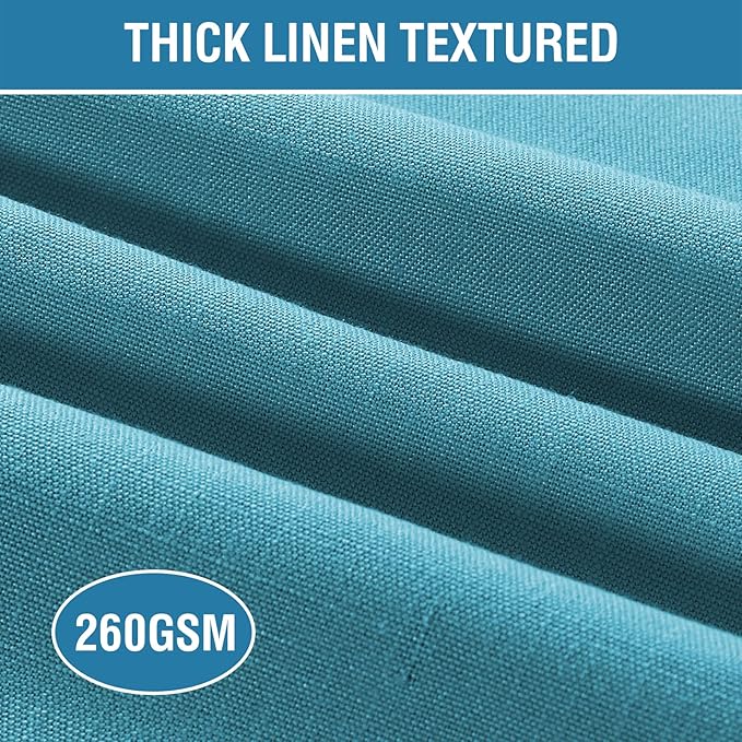 H.VERSAILTEX Linen Placemats Set of 8 Premium Solid Table Mats for Dining Table Spill-Proof Waterproof Heat-Resistant Kitchen Mats, Washable, 12x18 inches, Teal