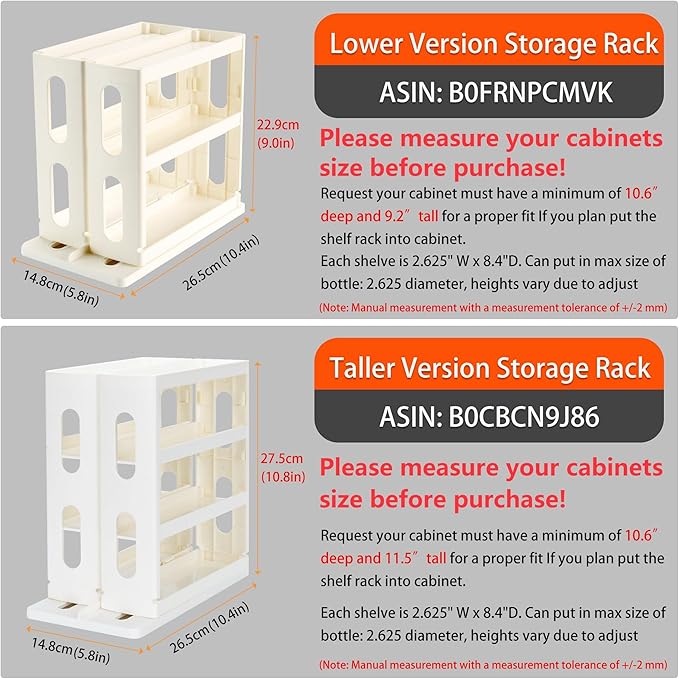 Dutiplus Medicine Organizer 3-Tier Shelves Cabinet Storage Rack Organizer for Holding Vitamins, Supplements, Cosmetics 10.82" H x 5.82" W x 10.43" D (Creamy White)