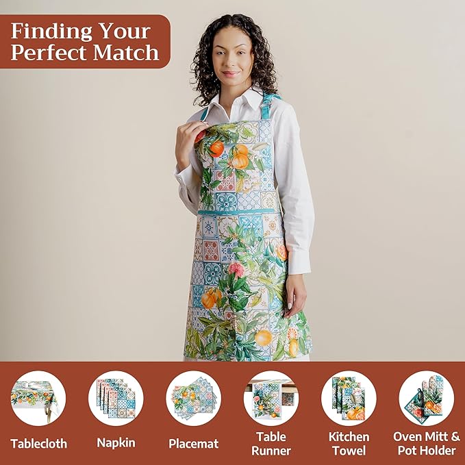 Maison d' Hermine 100% Cotton Apron for women with Pocket Kitchen Chef Apron for Men Cooking Mothers Day Gifts