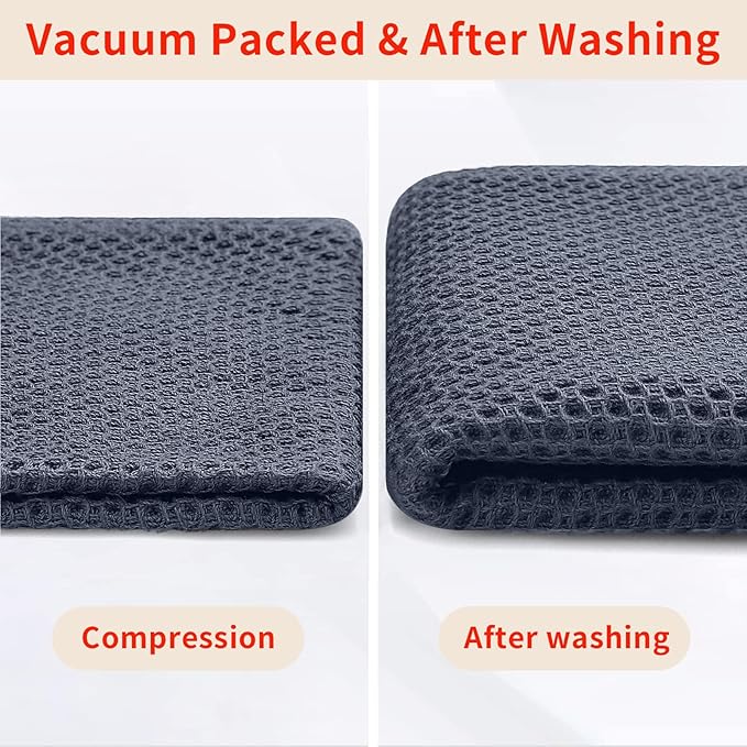 Homaxy 100% Cotton Waffle Weave Kitchen Towels, 3-Pack Ultra Soft Absorbent Dish Towels, Quick Drying Cleaning Towels, 13 x 28 Inches, Mixed Color