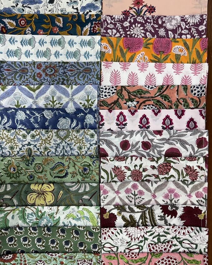 Ridhi Assorted Hand Block Print 100% Cotton Napkins 18" x 18" (Set of 100) Reuseable Kitchen Napkins Cloth Decor Dinner Party Wedding Cocktail Gift for Spring, Easter, Valentine