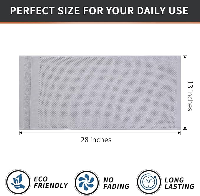 Homaxy 100% Cotton Waffle Weave Kitchen Towels, 13 x 28 Inches Super Absorbent and Machine Washable Dish Towels for Drying Dishes, 8-Packs, Light Grey