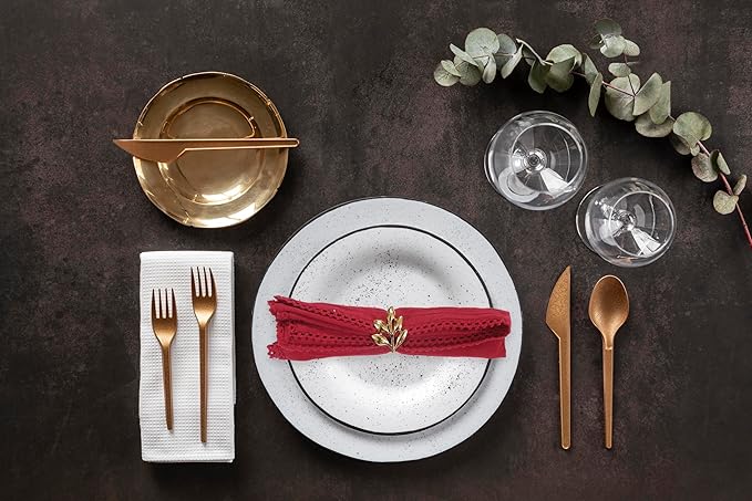 ACCENTHOME Red Cloth Napkins Set of 6 18x18 inch Cotton Dinner Napkins - Washable Soft Premium Hotel Quality Reusable Napkins Perfect Table Napkins for Family Dinners, Weddings & Everyday Use