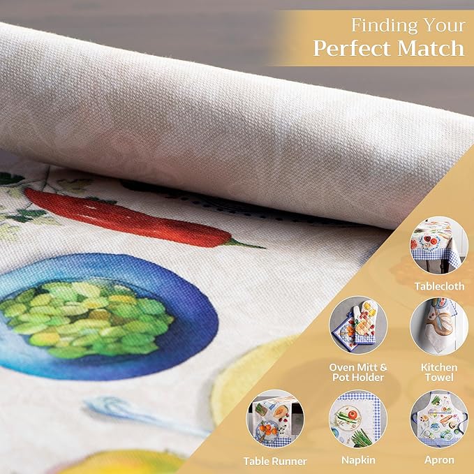 Maison d' Hermine Placemats Set of 4 100% Cotton Washable Cloth Place Mats Reusable Table Mats for Kitchen Dining Party Wedding Gifts for Mothers Day Spring/Summer (Gourmand, 13" x 19")