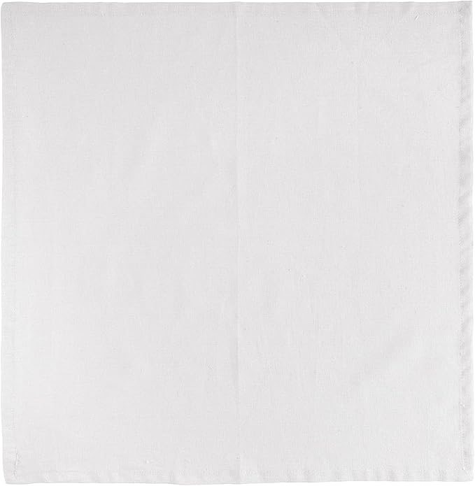 FINGERCRAFT Dinner Cloth Napkin Cotton Linen Blend 12 Pack Natural Premium Quality, Mitred Corner for Every Day Use Pre Shrunk and Good Absorbency 20x20 inch Easter Color White