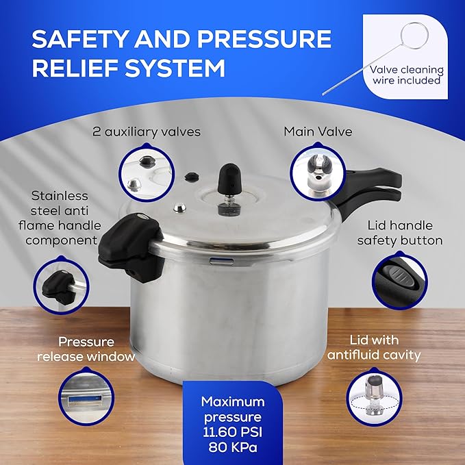 Universal (6.3 Quart / 6 Liter) Ultra Pressure Cooker, Pressure Pot with 6 Safety Systems, Aluminum Pressure Cooker for 7 Servings, Even Heat Distribution, Diameter 9.4 inches, Height 9.6 inches