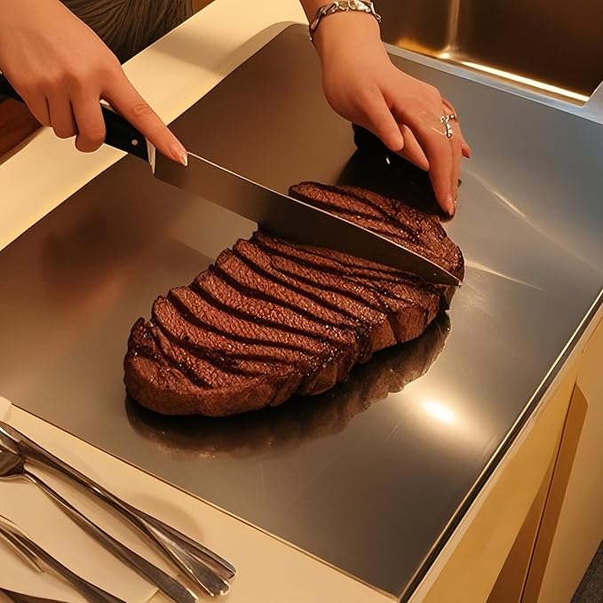 Stainless Steel Cutting Boards for Kitchen, Kneading Cutting Board Mats, Metal Cutting Board for Meat, Fruits, Vegetables, Bread, and Baking Large Cutting Boards (50 x 40cm/19.7 x 15.7in)
