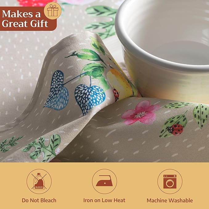 Maison d' Hermine Cloth Napkins Set of 4 100% Cotton Everyday Reusable Square Napkins Cloth Washable Dinner Wedding Restaurant Gifts for Mothers Day Spring/Summer (Jardin D'Ete - Fog, 20" x 20")