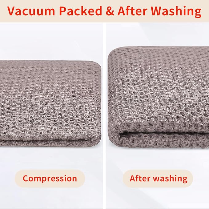 Homaxy 100% Cotton Waffle Weave Kitchen Dish Cloths, Ultra Soft Absorbent Quick Drying Dish Towels, 12 x 12 Inches, 18-Pack, Mixed Color