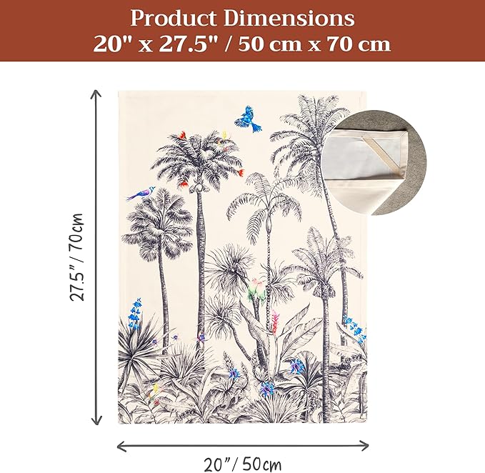 Maison d' Hermine Kitchen Towels Set of 3 100% Cotton 20" x 27.5" Reusable Cloth Tea Dish Towels Absorbent with Hanging Loop for Kitchen Dining Thanksgiving Christmas Decorations (Amazonia)