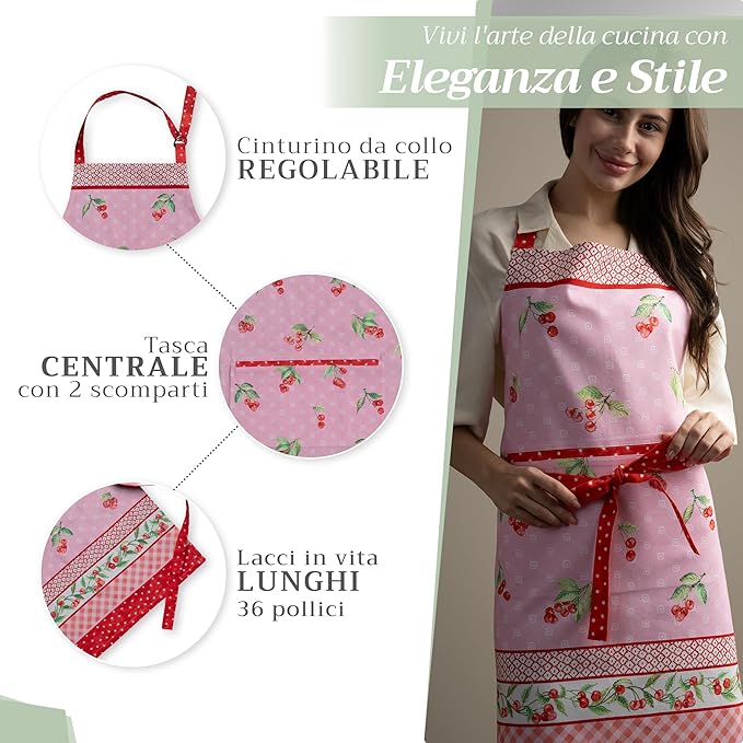 Maison d' Hermine 100% Cotton Apron for women with Pocket Kitchen Chef Apron for Men Cooking Mothers Day Gifts