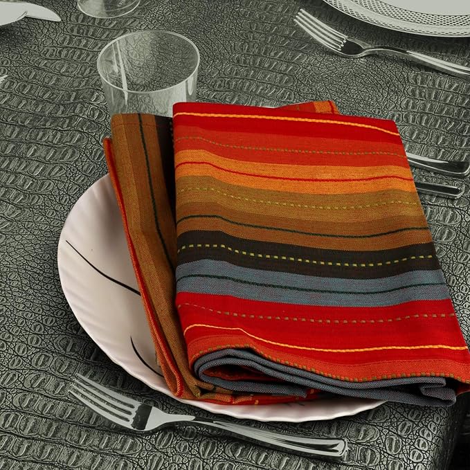 Urban Villa Kitchen Towels 100% Cotton Dish Towels for Kitchen (Set of 3) 20"x30" Highly Absorbent Kitchen Linen Set with Hanging Loop Dish Cloths Perfect for Drying Dishes Cleaning Towels - Red Multi