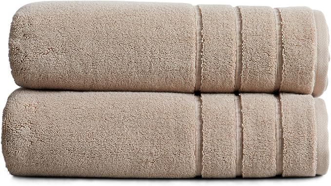 Springtree Home Luxury Turkish Cotton Bath Towels | 100% Turkish Cotton | Premium Bath Towels | Ultra Soft Thick Plush & Highly Absorbent | Luxury Hotel & Spa Quality Bathroom Towels | Cobblestone