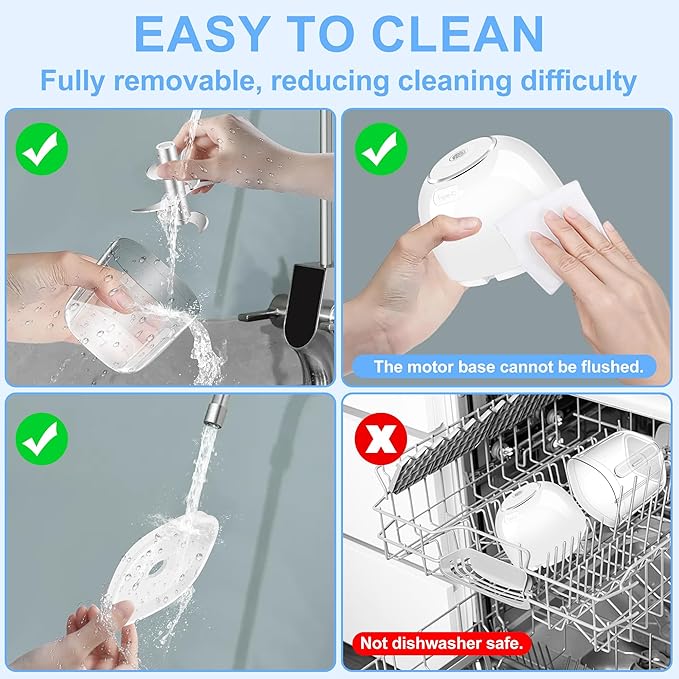 Electric Garlic Chopper, 1.4 Cup Mini Garlic Mincer Food Chopper Portable, Small Food Processor with USB Charging for Onion, Chili, Ginger, Veggie, Meat (350ML)