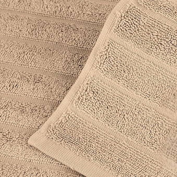 Classic Turkish Towels CTT Luxury 6 Piece Towel Set, 100% Turkish Cotton, Quick Drying, Highly Absorbent & Comfy, Includes 2 Bath Towels, 2 Hand Towels & 2 Washcloths | (Almond Beige)