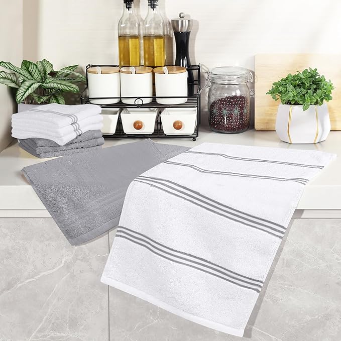 Silicone Oven Mitts Pot Holder Kitchen-Towels100% Cotton Dish Towels for Kitchen,Super Soft and Absorbent Kitchen Hand Towels/Tea Towels.Pot Holder,Oven Mitt Heat Resistant,Silicone Grip,Gift Set